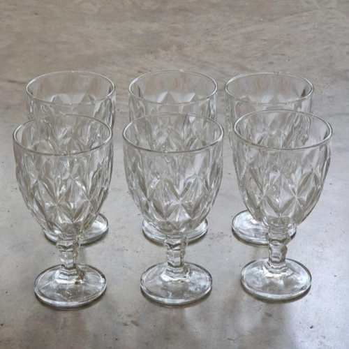 Set de 6 Copas Diamante de Vidrio (270ml)