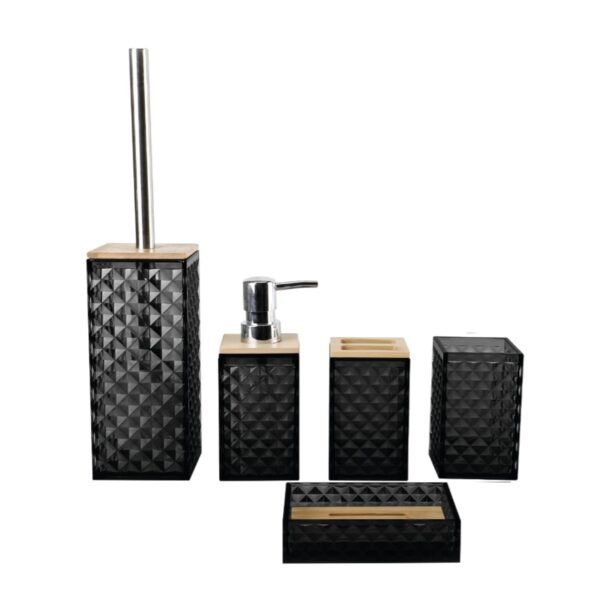 Set de Baño Acrílico y Bambú x5