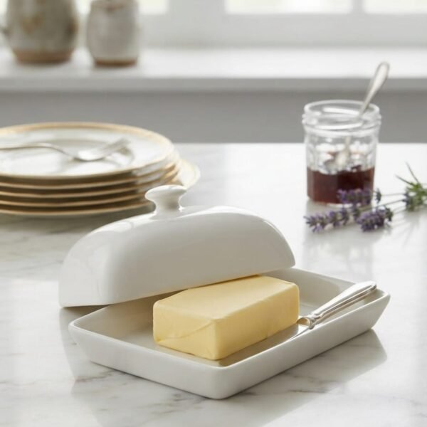 Mantequera Porcelana White